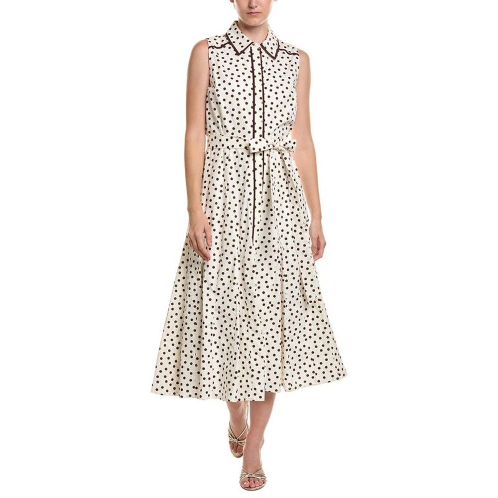 Anne Klein Womens  Petite Midi Godet Shirtdress